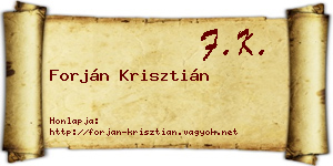 Forján Krisztián névjegykártya