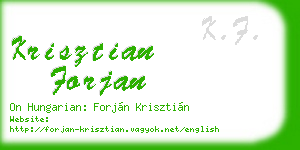 krisztian forjan business card